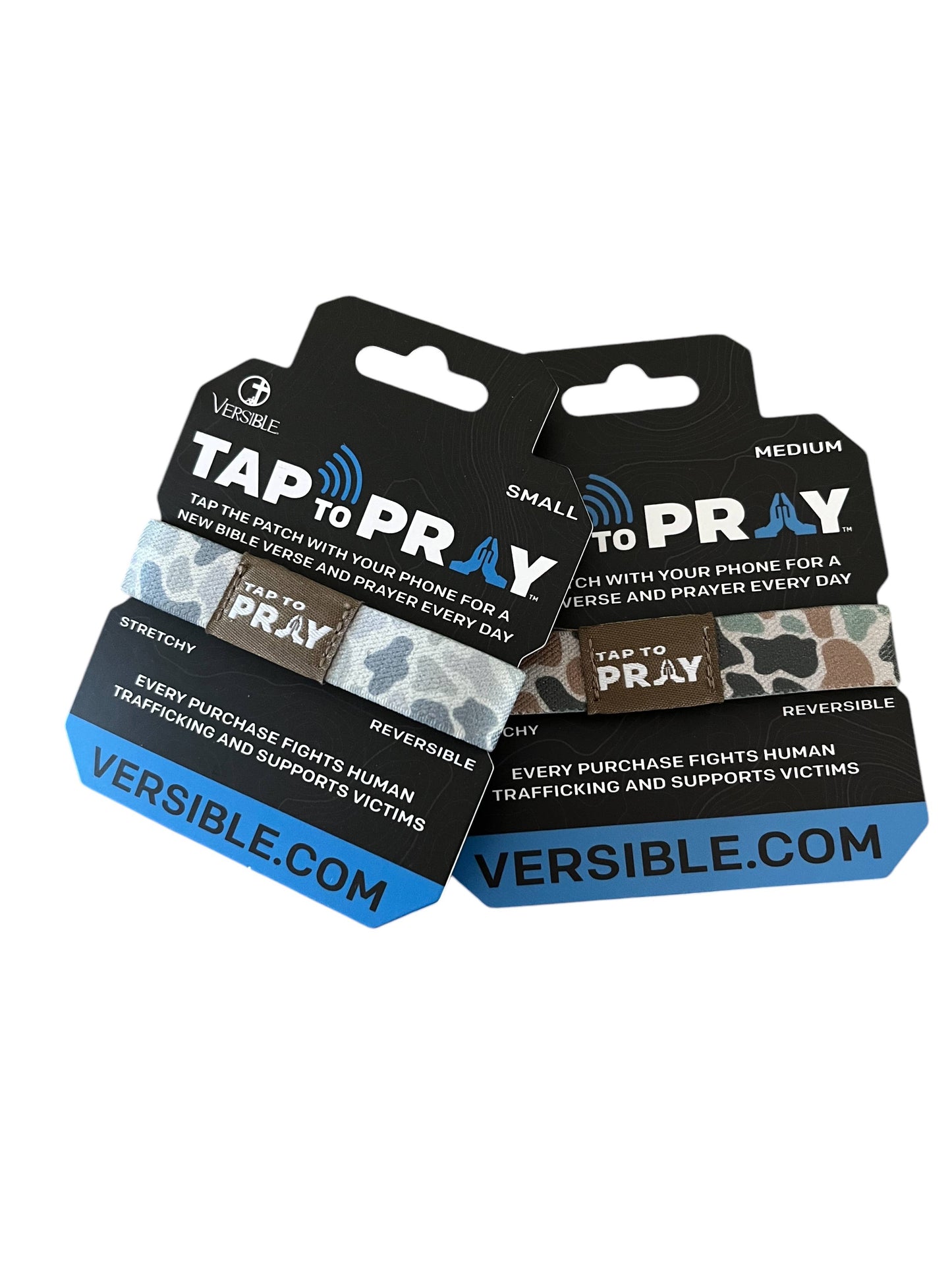 Tap To Pray™ Wristbands - River Rock Camo Classic & Sage: Large / River Rock Camo Class / Sage
