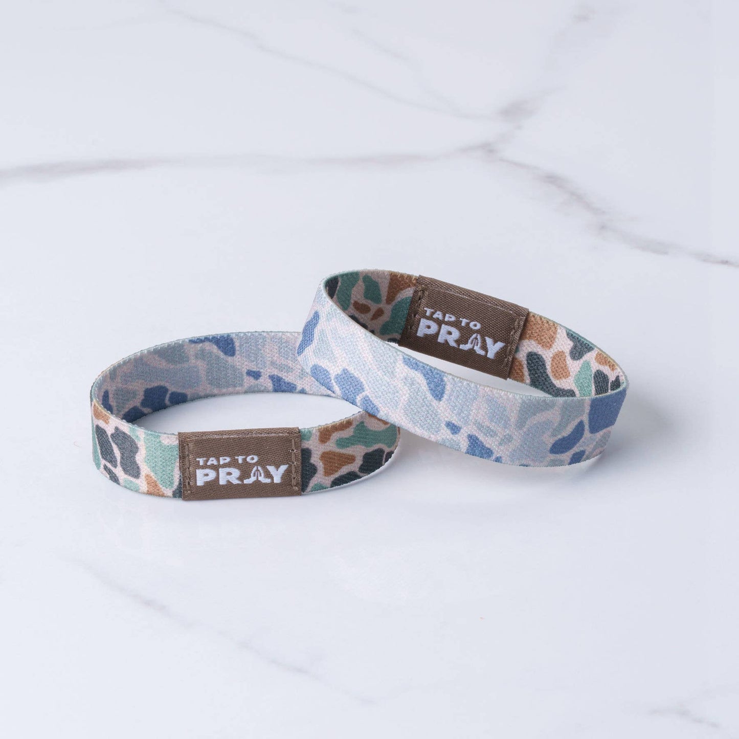 Tap To Pray™ Wristbands - River Rock Camo Classic & Sage: Large / River Rock Camo Class / Sage