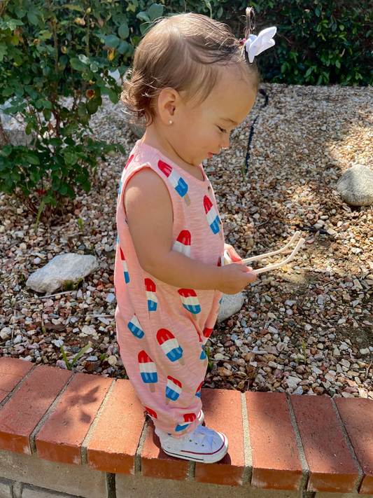 Popsicle Pink / Organic Bay Jumpsuit (Baby - Kids): 3-6M SIIX Collection