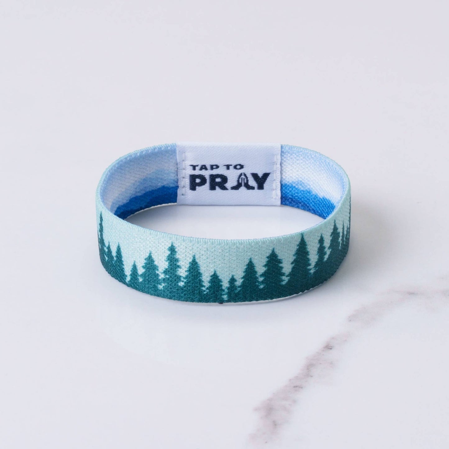 Tap To Pray™ Wristbands - Mountains & Forests: Medium / Blue Mountains & Green Forests