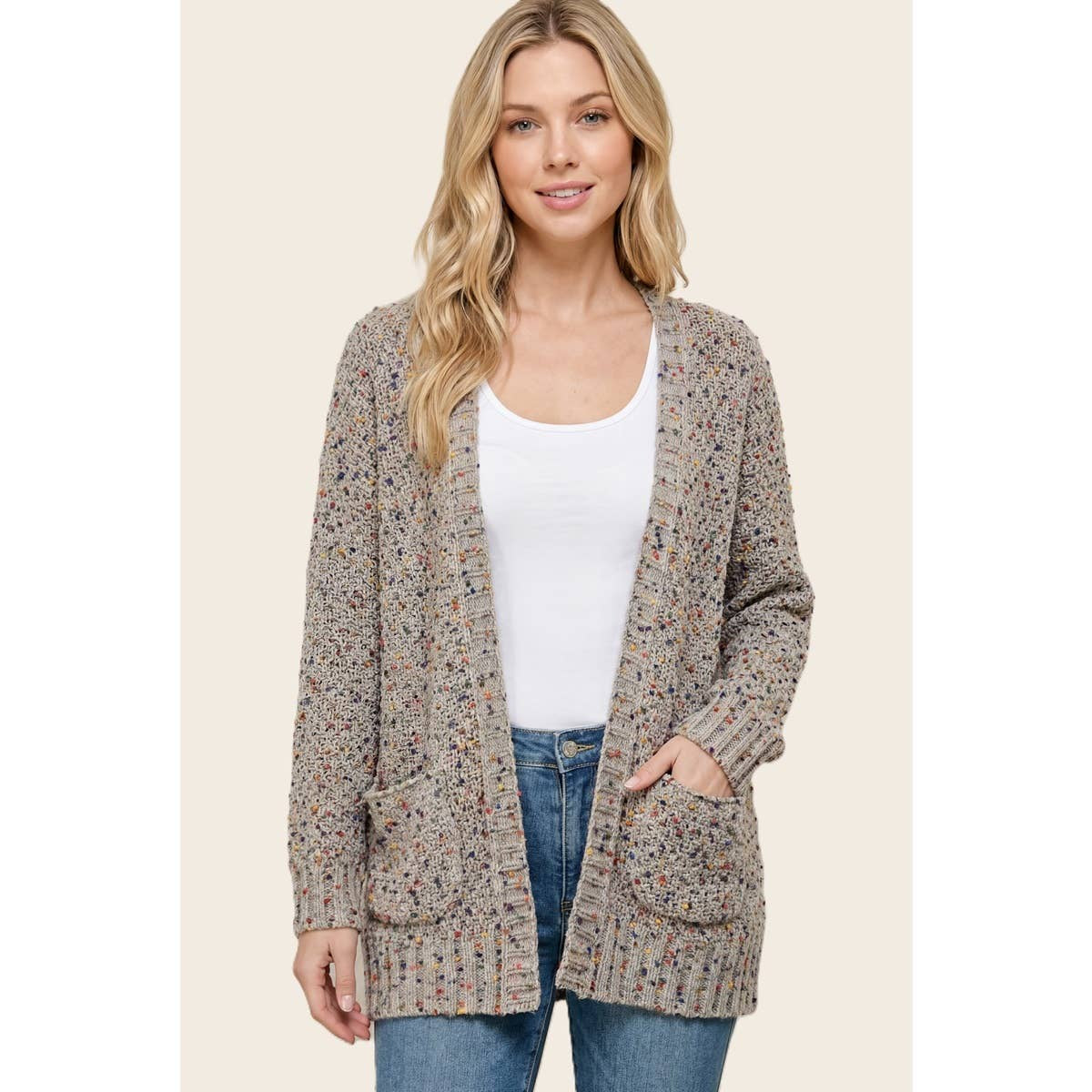 Staccato Multi Color Popcorn Cardigan Sweater