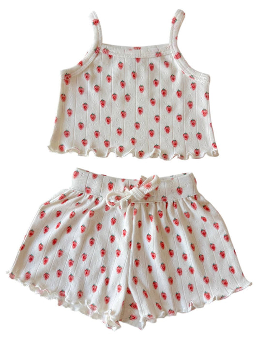 White Strawberry / Organic Pointelle Summer Set: 4Y SIIX Collection