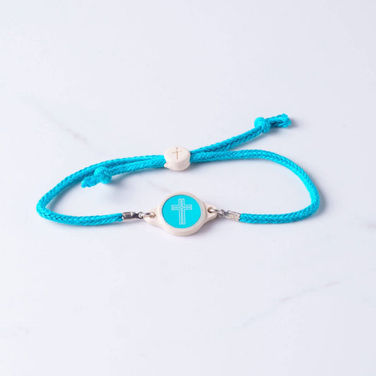Tap To Pray™ - Survivor Series Handmade Bracelets: Turquoise + Cross