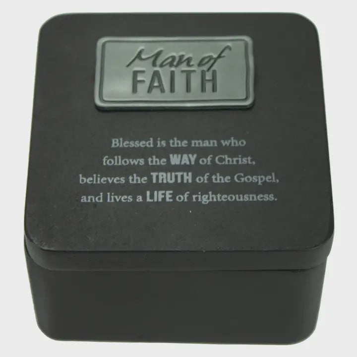 MAN OF FAITH KEEPSAKE BOX W/ MAGNETIC COVER