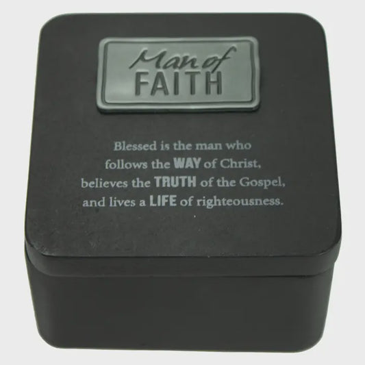 MAN OF FAITH KEEPSAKE BOX W/ MAGNETIC COVER