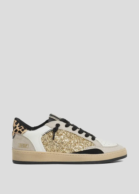 Shu Shop QUINN Leopard & Gold Glitter Sneakers