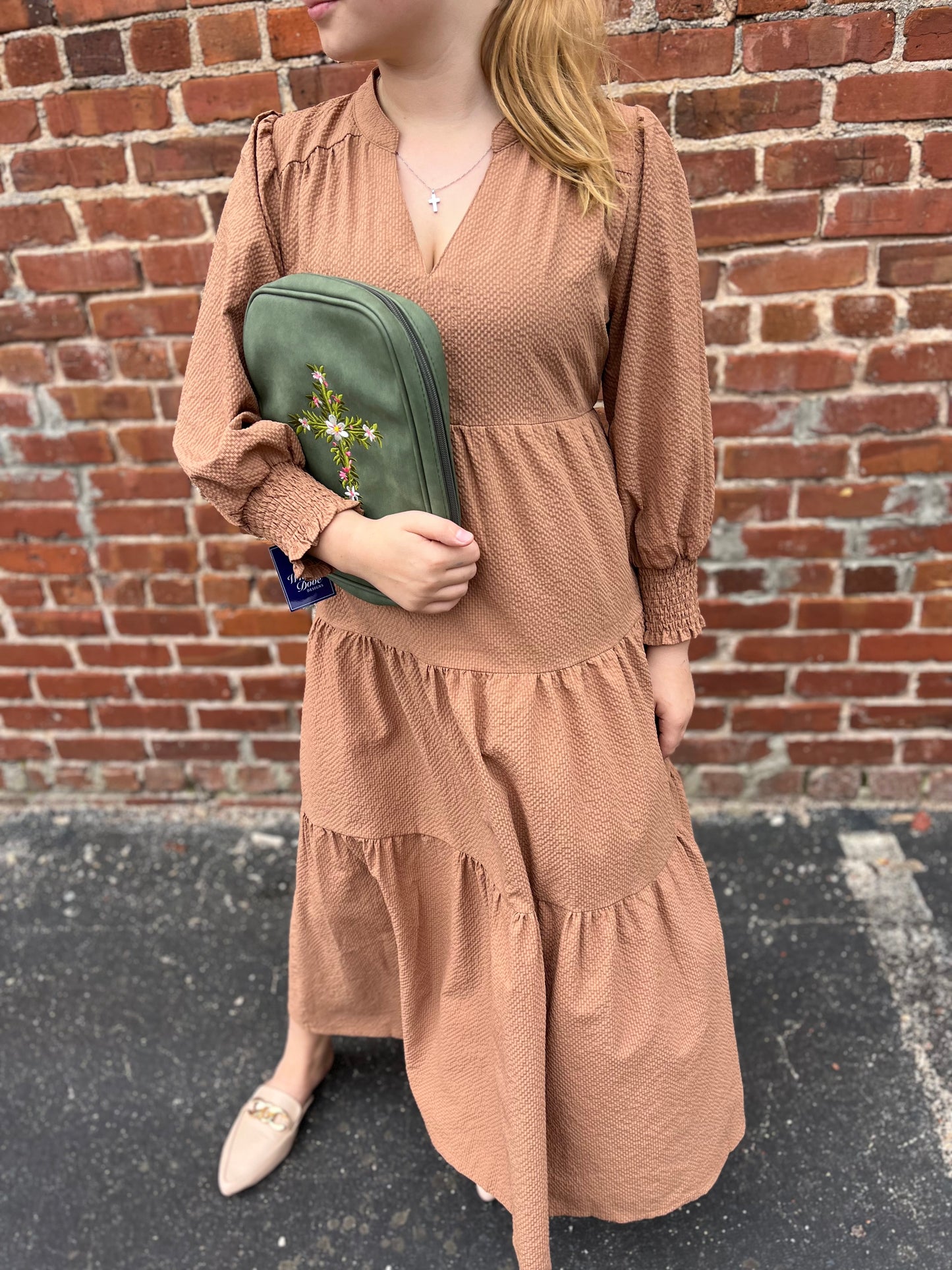 Umgee Textured Tiered Midi Dress