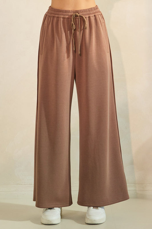 Cloud Knit Wide Leg Lounge Pants – Soft Scuba Fleece