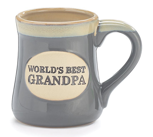 “World’s Best Grandpa” Gray Marble Porcelain Mug
