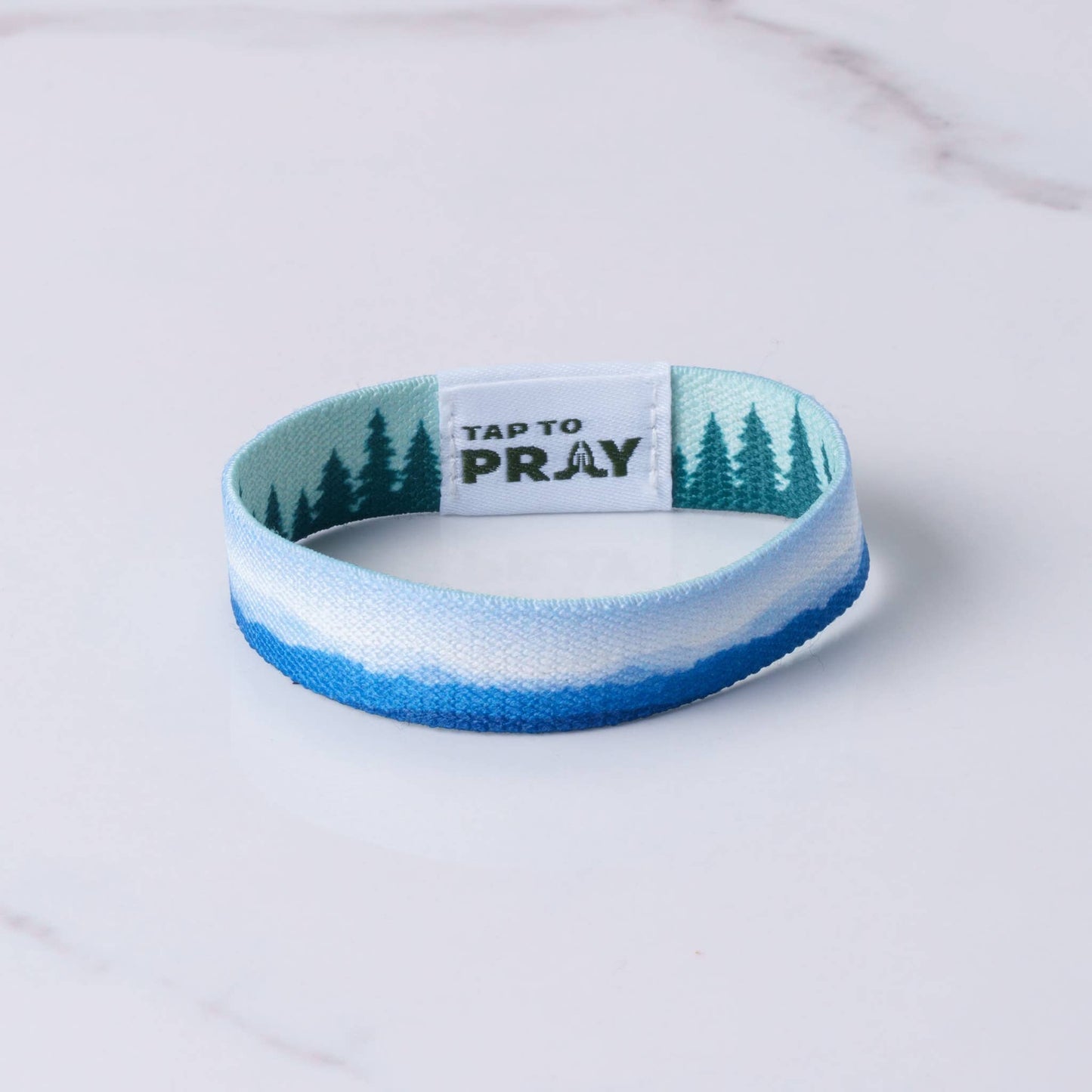 Tap To Pray™ Wristbands - Mountains & Forests: Medium / Blue Mountains & Green Forests