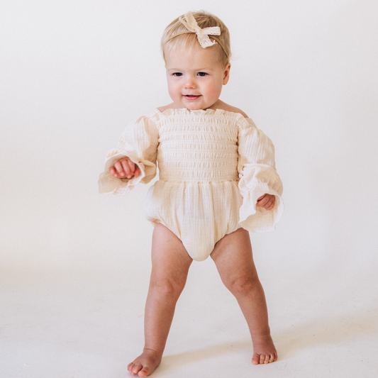 Muslin Puffed Sleeve Mommy & Me Dress - Infant: 9-12M