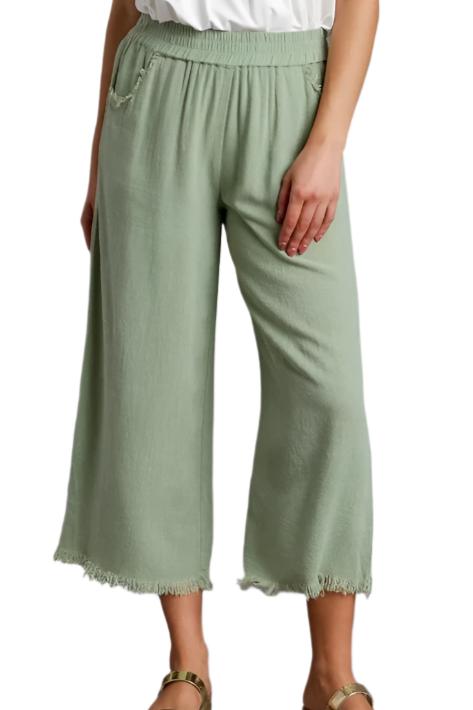 Umgee Linen Wide Leg Pants