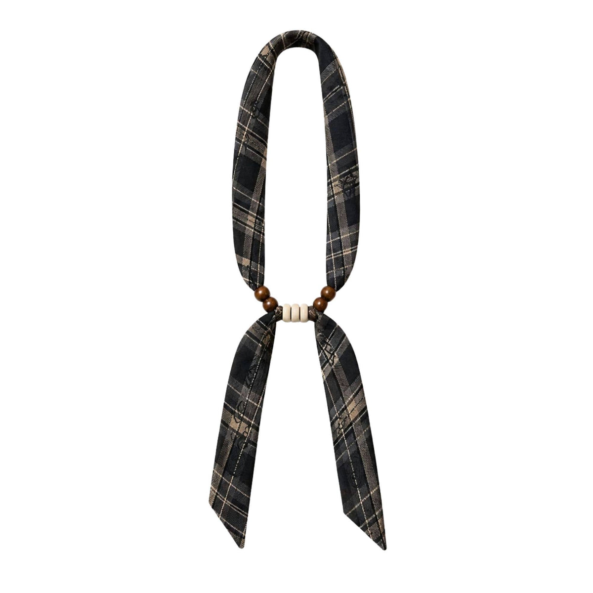 Wood Bead Scarf Necklace