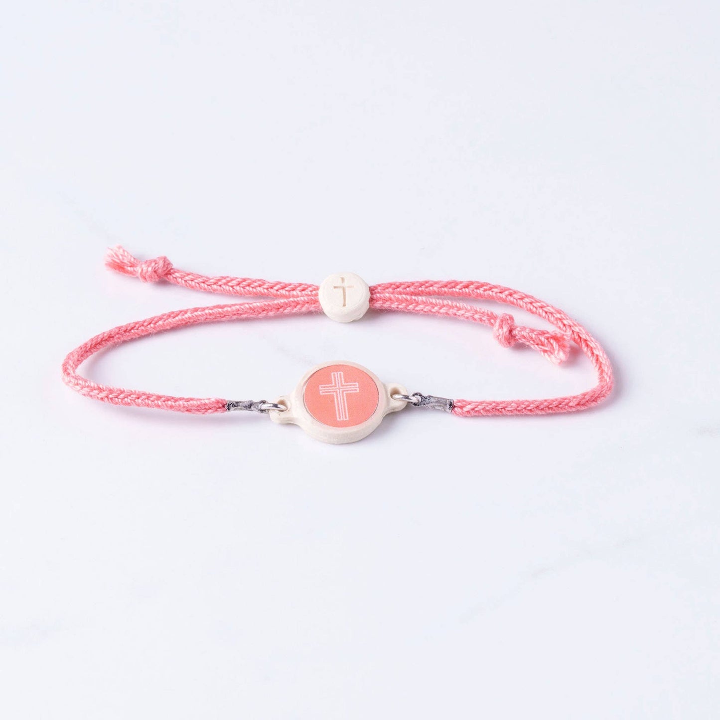 Tap To Pray™ - Survivor Series Handmade Bracelets: Coral + Cross