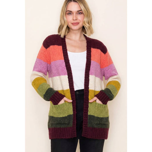 Staccato Multicolor Color Block Sweater Cardigan