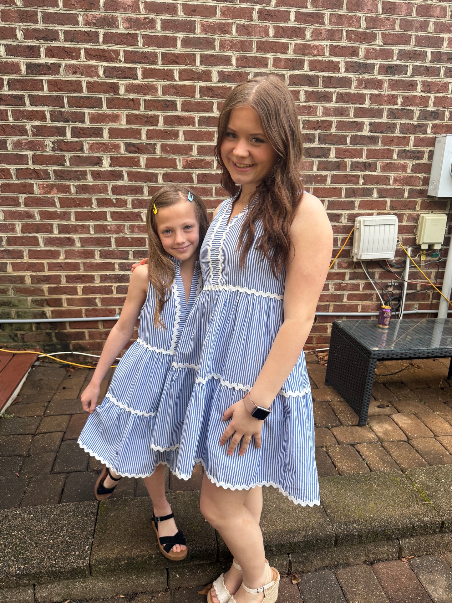SS Coastal Prep Dress - Blue