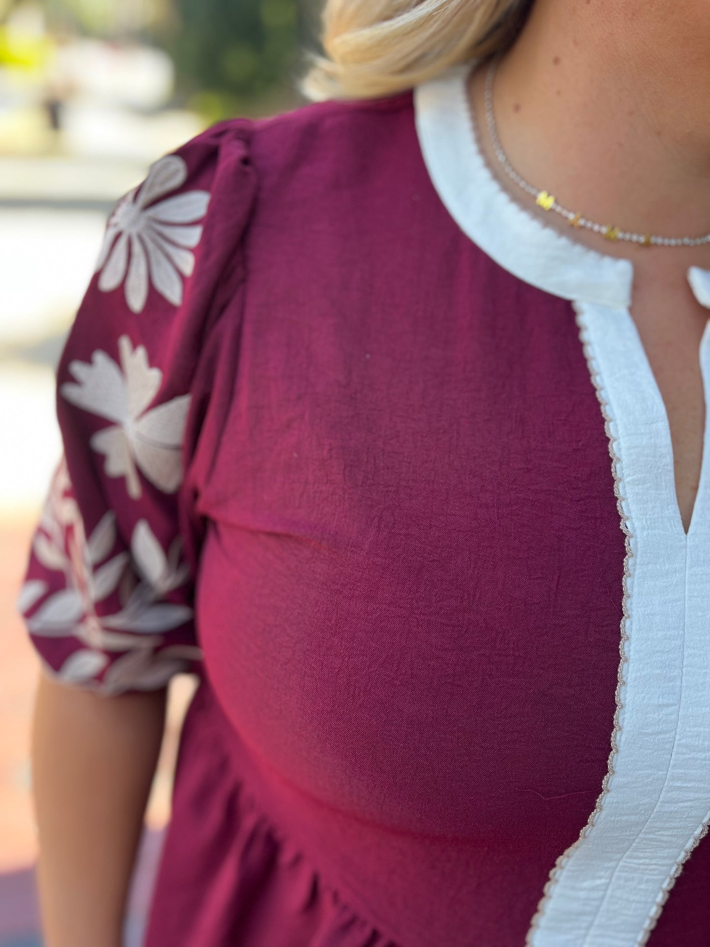 PLUS Oddi Puff Sleeve Peplum Blouse [Burgundy] – Fall & Winter Tops