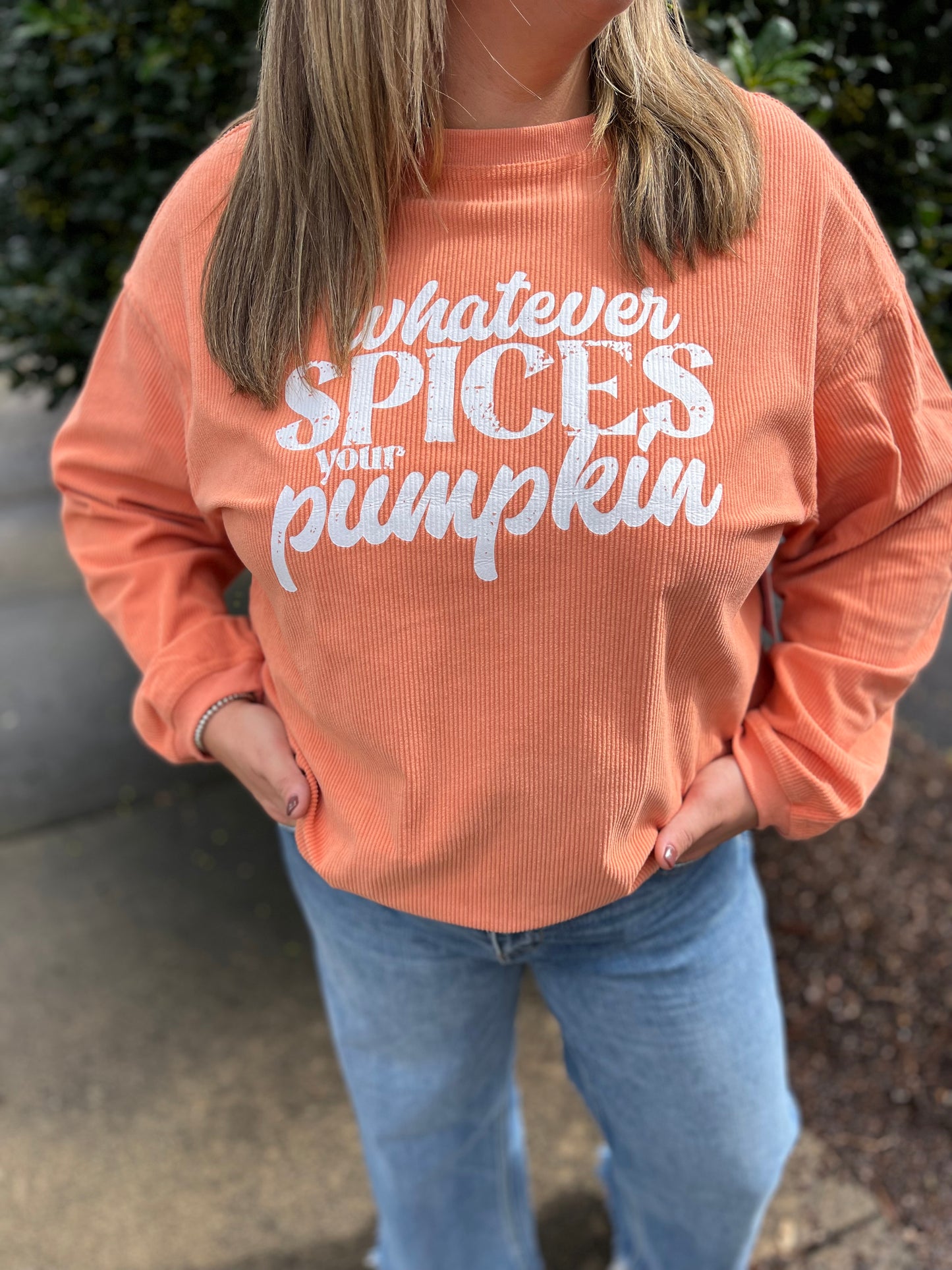 Whatever Spices Your Pumpkin Corded Pullover - FINAL SALE