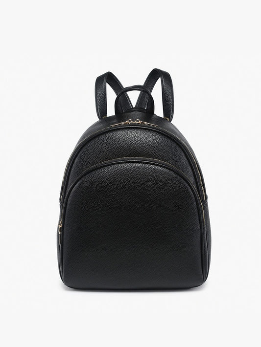 Jen & Co Black Simone Round Backpack – Vegan Leather Convertible Handbag