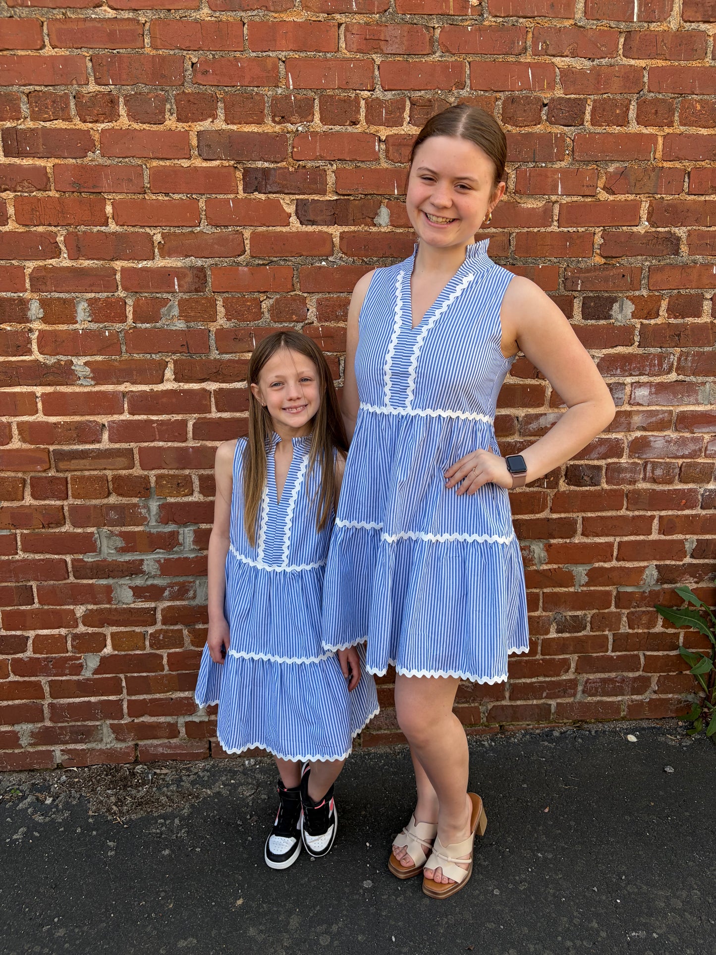 SS Coastal Prep Dress - Blue