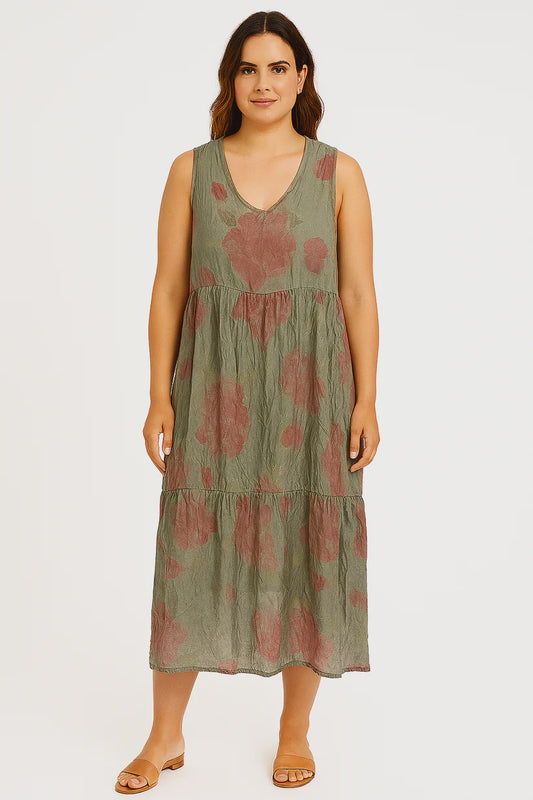 Italian Tencel Rose Dress - ONE SIZE
