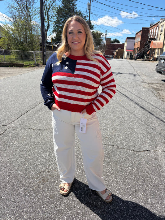 SS All-American Flag Knit Sweater – Red, White & Blue