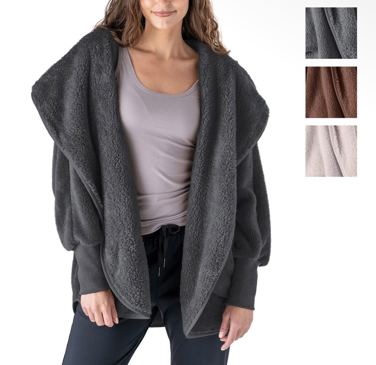Hello Mello Comfort Zone Fuzzy Cardigan Hoodie ONE SIZE