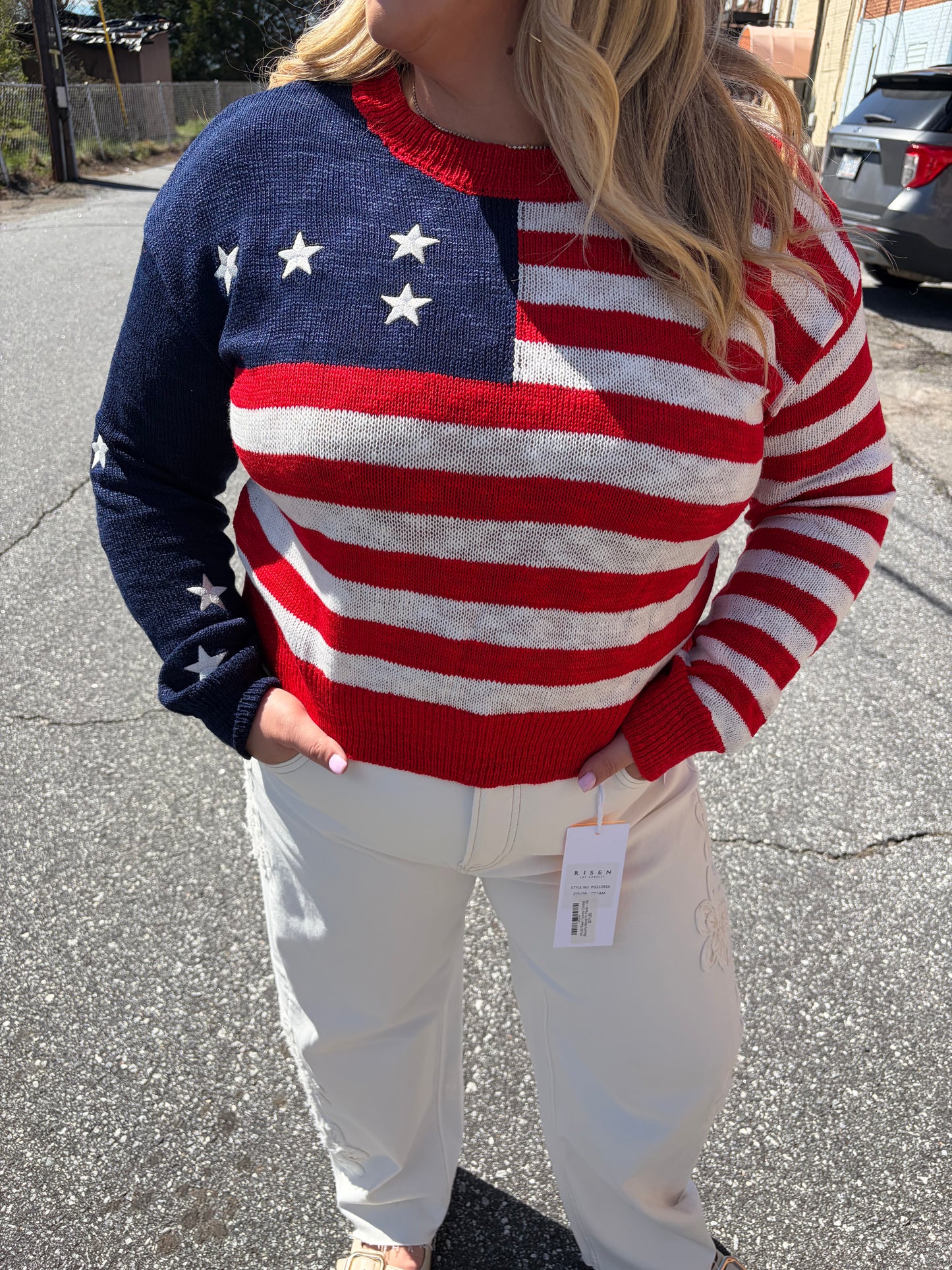 SS All-American Flag Knit Sweater – Red, White & Blue