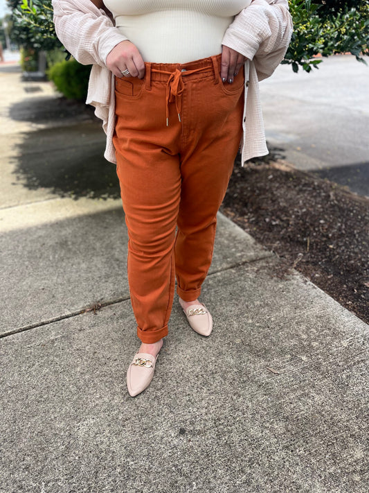 PLUS Burnt Orange HW Double Cuff Jogger