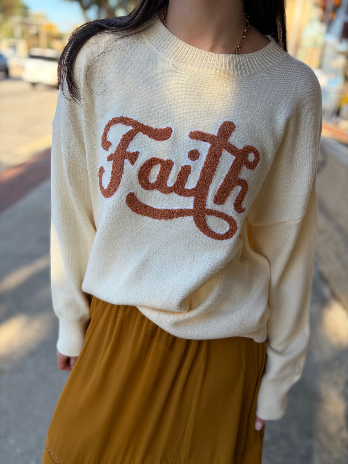 FAITH Embroidered Oversized Sweater