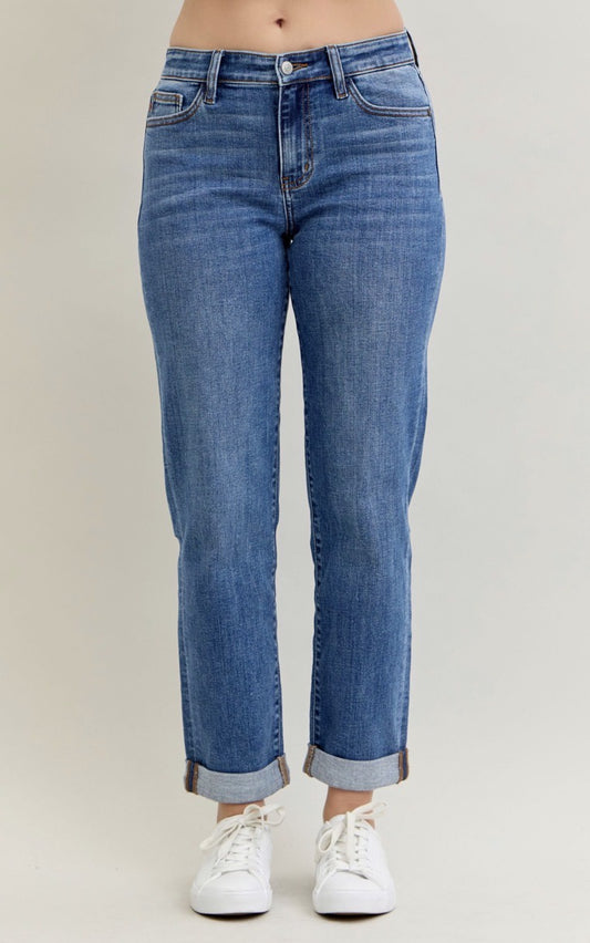 Judy Blue MR BF Classic Cuffed Jean