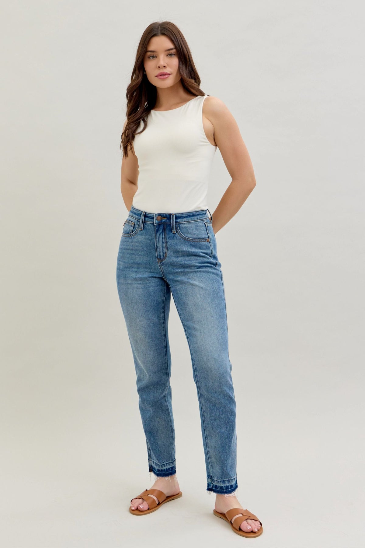 Judy Blue MR Rigid Magic Release Hem Boyfriend Jean