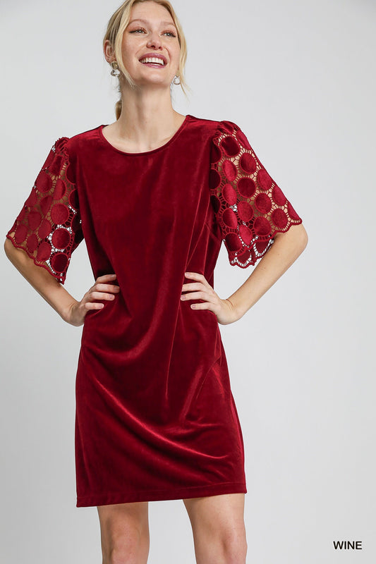 Umgee Wine Holiday Party Velvet Shift Dress