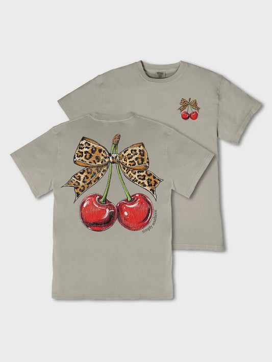 Simply Southern Cherry Bow Graphic Tee – Mineral Washed Birch