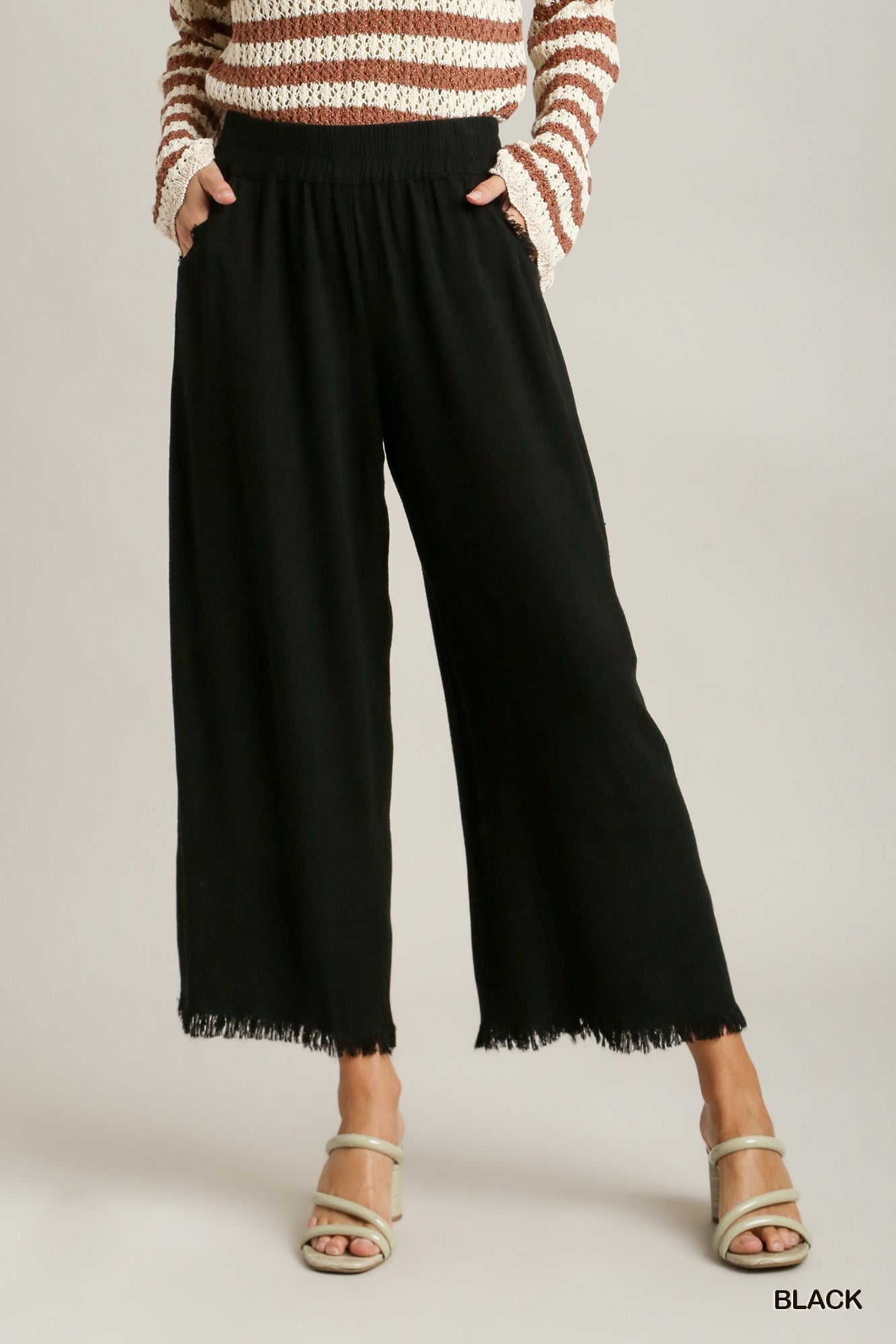 Umgee Linen Wide Leg Pants