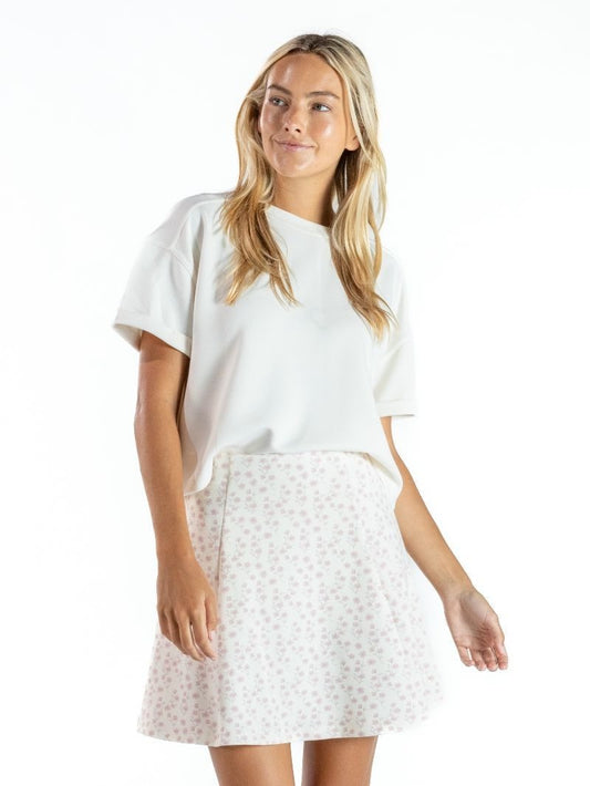 Simply Southern Pink Floral Seamed Lounge Skort