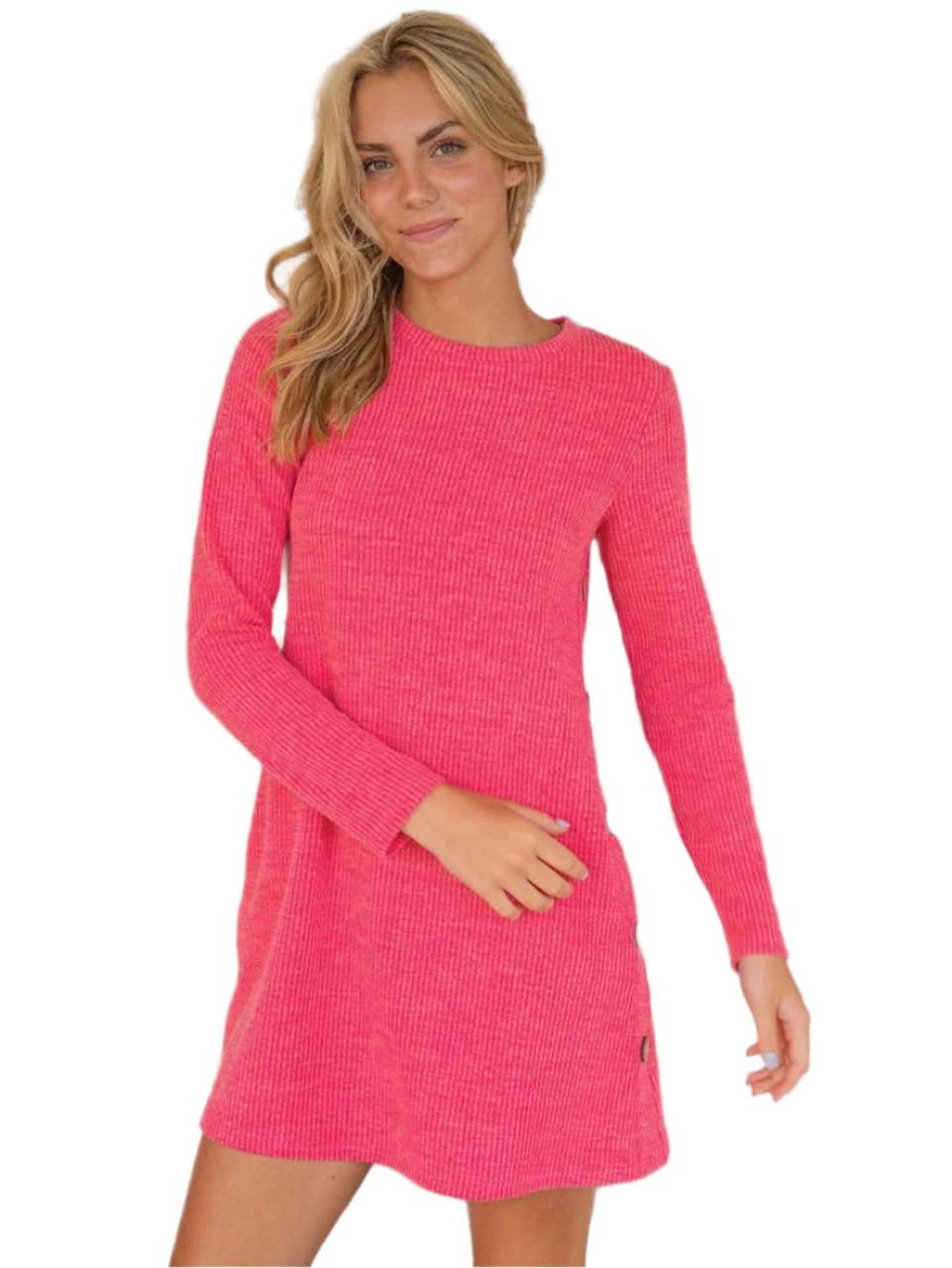 Petal Pink Shift Knit Dress +PLUS