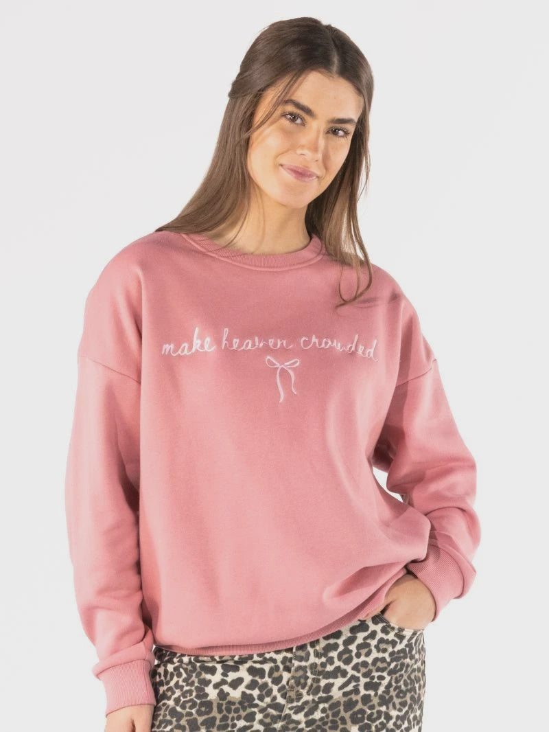 SS Embroidered Make Heaven Crowded Crewneck