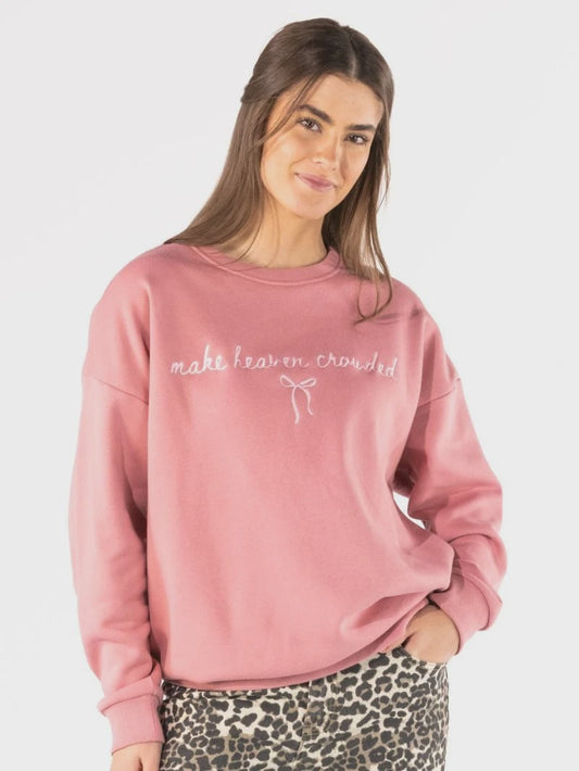 SS Embroidered Make Heaven Crowded Crewneck