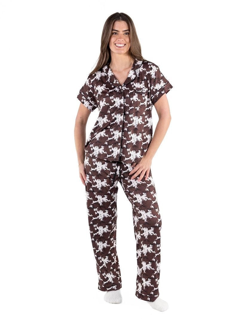SS Everyday Simply Soft Cow Print Button-Up Pajama Set