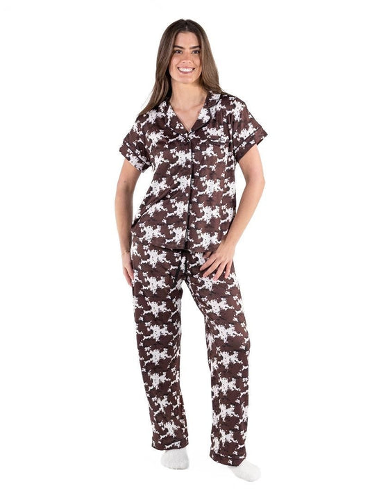 SS Everyday Simply Soft Cow Print Button-Up Pajama Set