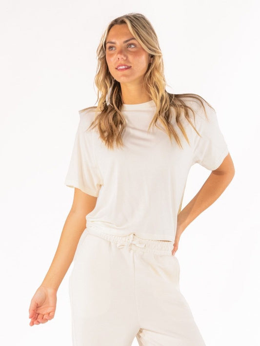 Simply Southern Modal Jersey Basic Tee - Ivory