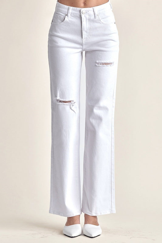 Risen HR White Relaxed Straight Jean