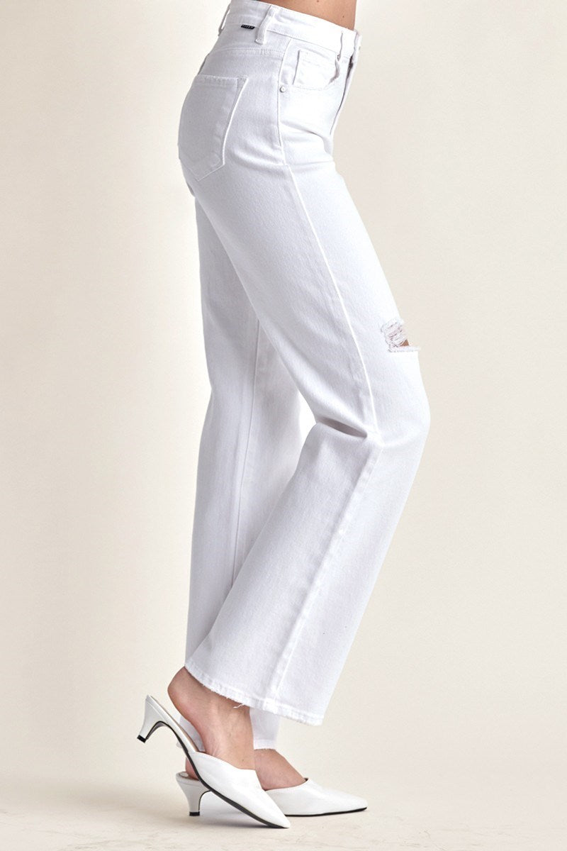 Risen HR White Relaxed Straight Jean