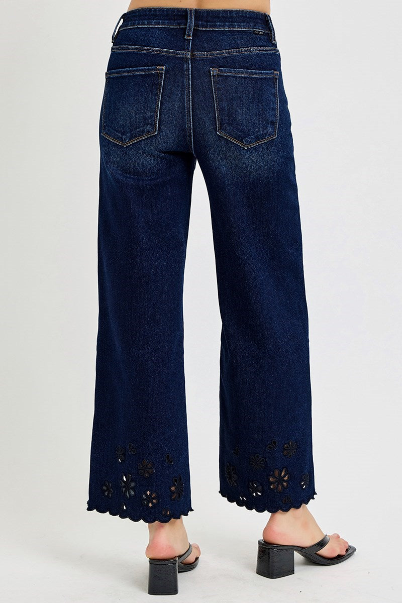 Risen HR Crop Wide Cut Out Detail Jean