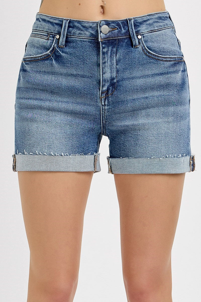 Risen HR Medium Wash Turn Up Cuffed Short