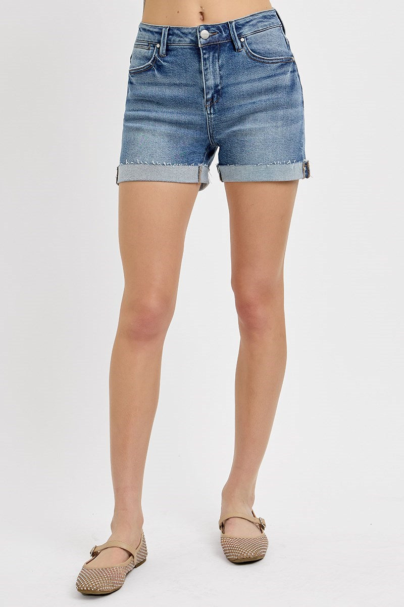 Risen HR Medium Wash Turn Up Cuffed Short