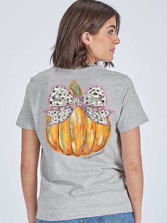 SS Fall Bow Pumpkin Tee