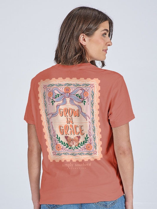 SS "Grow in Grace" Bow Tee