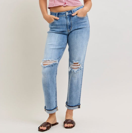 Judy Blue MR Boyfriend w/ Destroy & Cuff